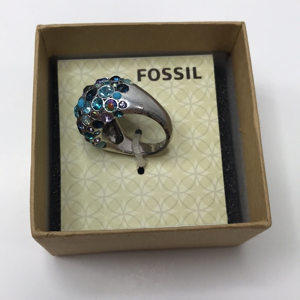 FOSSIL Silver Combo Ring Size 8 - Picture 4 of 5